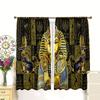 2 pieces of golden Egyptian Pharaoh ancient pattern printed curtains   pole bag curtains   home decoration   room decoration