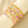 11Pcs Bohemian Colorful Elastic Rice Beaded Bracelets For Women Simple Stackable Crystal Bracelets Sets Female Handmade Jewelry
