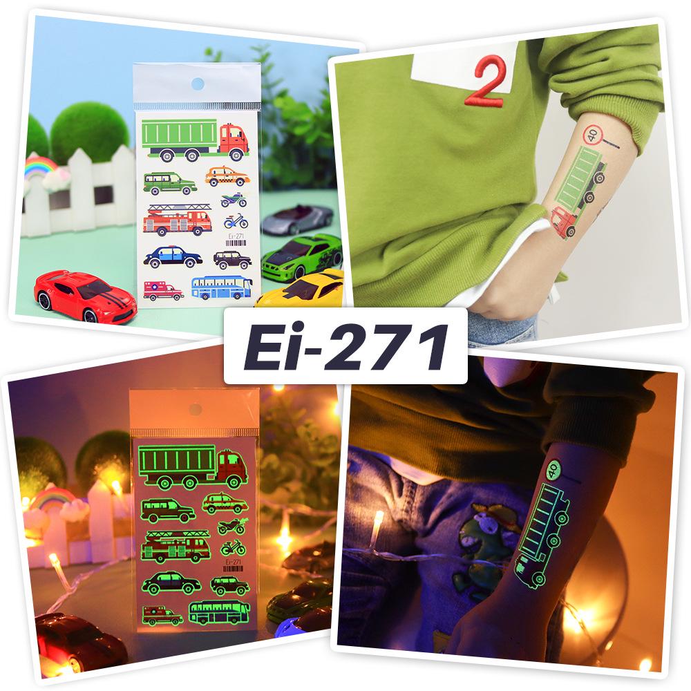 Autocolante Tatuaj Temporar Ruikalong Impermeabile Luminoase Desene Animate Trafic pentru Copii