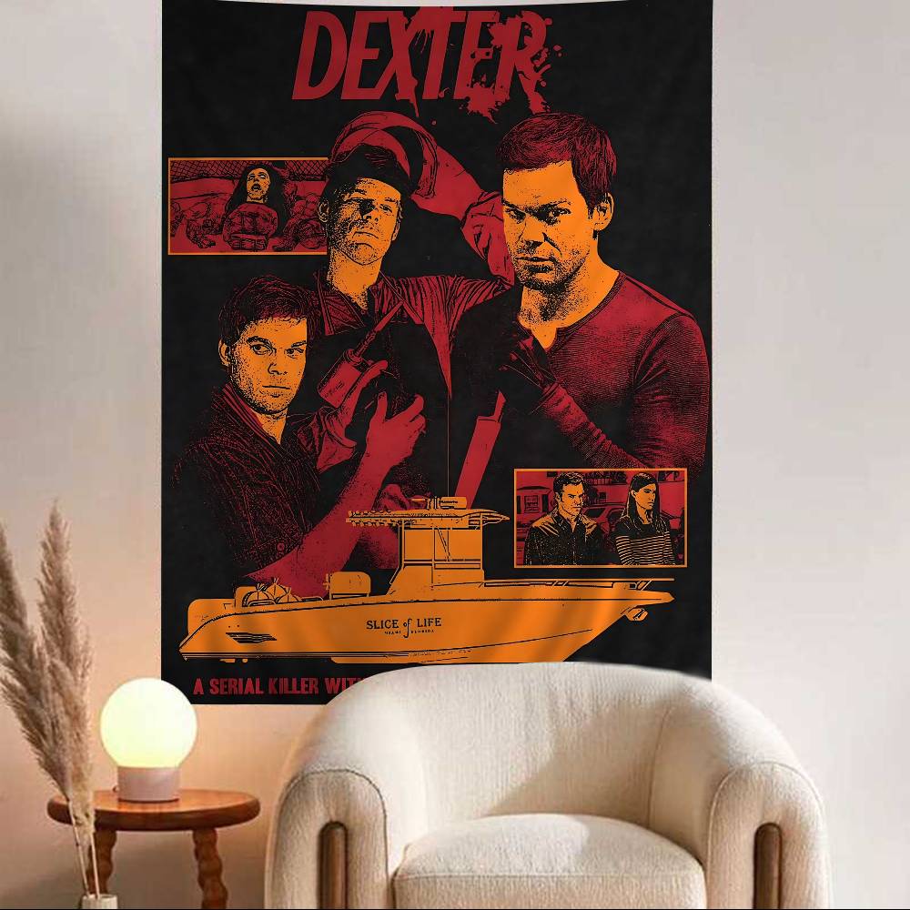 

Movie DDexter Hanging Bohemian Tapestry Hanging Tarot Hippie Wall Rugs Dorm Home Decor 74x94cm(29x37in)