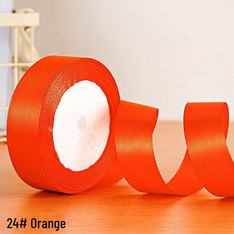 2.5cm Polyester Satin Ribbon for Gift Box and Hair Accessories