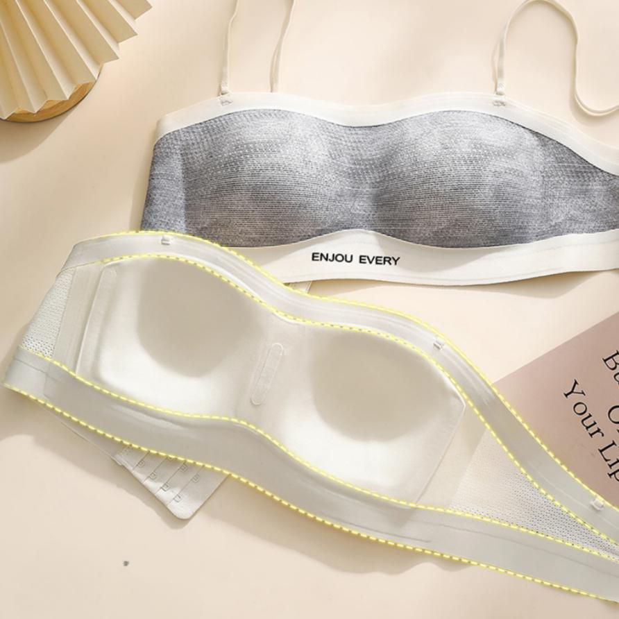 Bezszwowe Odpinane Ramiączka Antypoślizgowy Biustonosz Damski Przylegający Oddychający Zbierający Zapobiegający Opadaniu Miękki Podtrzymujący Bielizna
