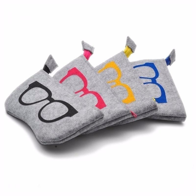 Multifunctional Personality Cosmetic Bag Unisex Soft Zipper Wool Felt Cloth Eyewear Accessories Glasses Bag.