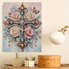 Rahmenloses Perlen-Malset mit Kreuzmotiv, 30 x 40 cm, florales DIY-Perlenbild, elegante Edelsteinkunst zur Wanddekoration, perfekt für Wohnzimmer und Schlafzimmer