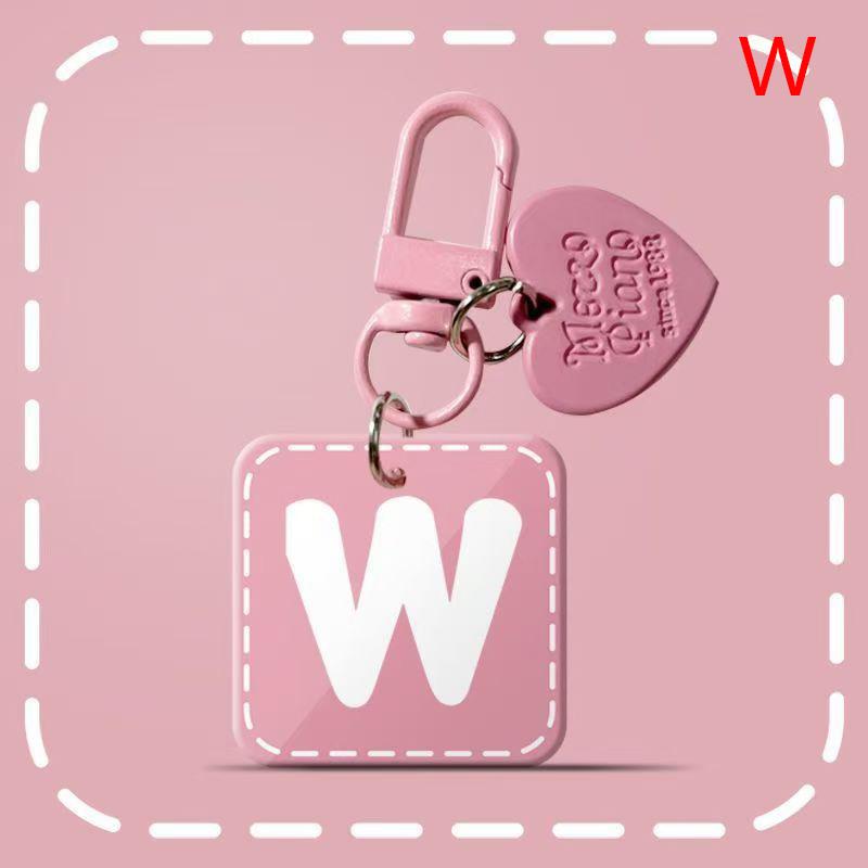 Pink 26 Letters Hanging Design Simple Keychain For Women Charm Jewelry Stylish Sophisticated Everyday Wear A-Z Key Chains