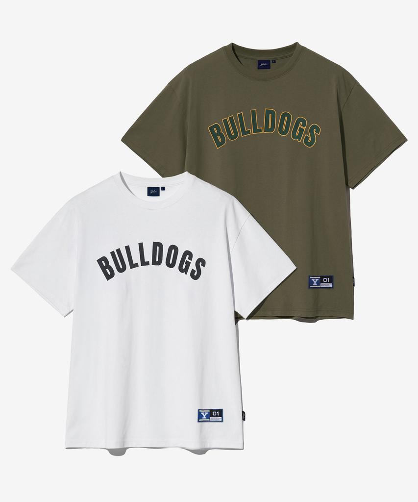 YALE 2-Pack Bulldogs Arch Short Sleeve T-Shirt White/Khaki