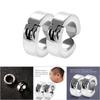 1 Pair Stylish Stainless Steel Ear Clips Earrings Ear Cuff Jewelry Gift (Silver Smooth Surface)