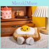 Plush Toast Egg Dessert Figurine With Creative Design For Kitchen Decor