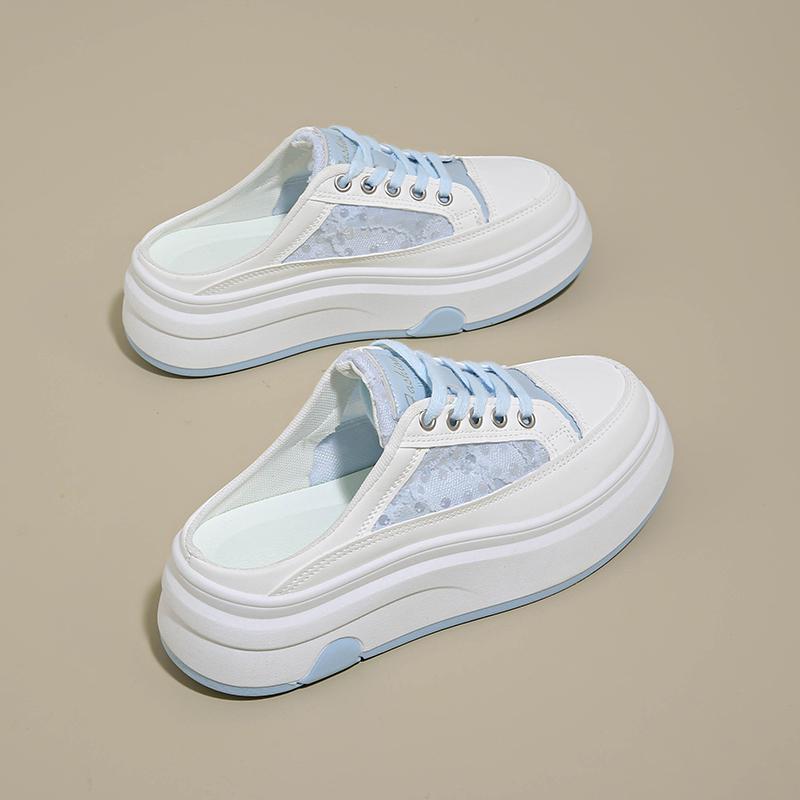 CRLAYDK Womens Walking Platform Mules Open Back Slip On Shoes House Closed Toe Casual Slides for Ladies Outdoor Slippers