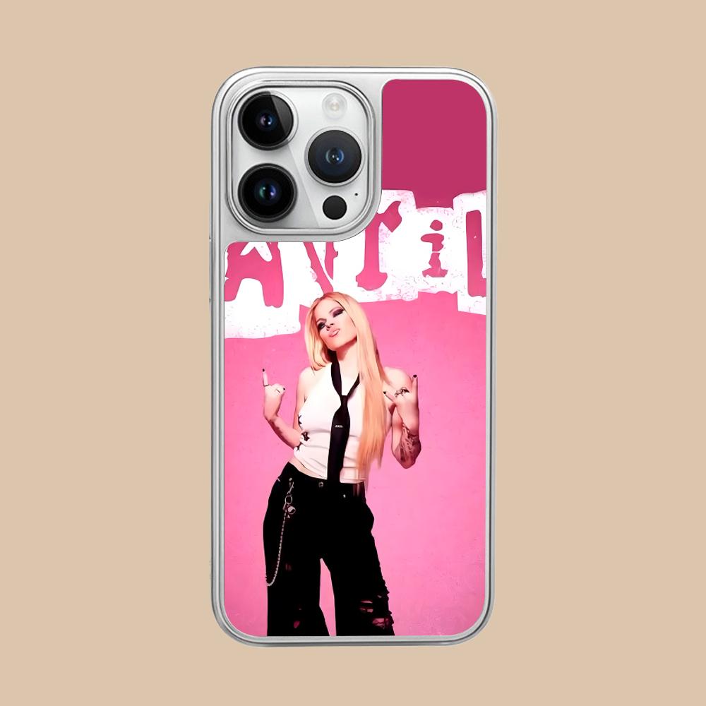Avril Lavigne Silver Plating Mobile Phone Case for iPhone 17 16 15 14 13 12 11 Air Pro Max Plus Colorful Cover