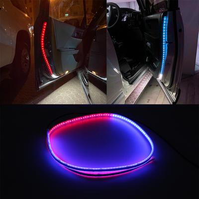 Atmosphere Lamp Red&Blue Car Door Warning Light 168 LED Light Strip 1.2m 12V Tail Light Car Strobe Light Auto Ambient Light