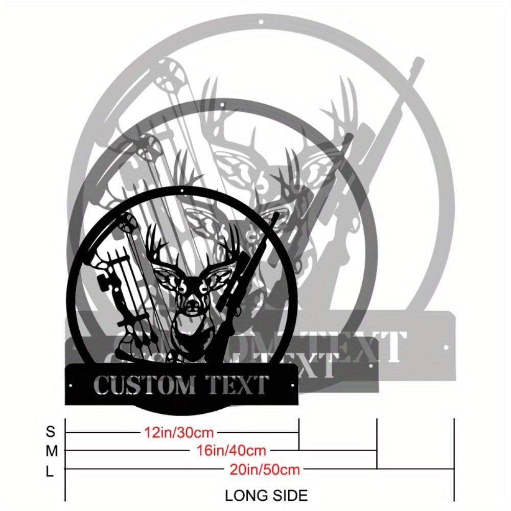 

Exclusive Deer Hunting Metal Wall Art Custom Nameplate Modern Home Decor Gift 30cm