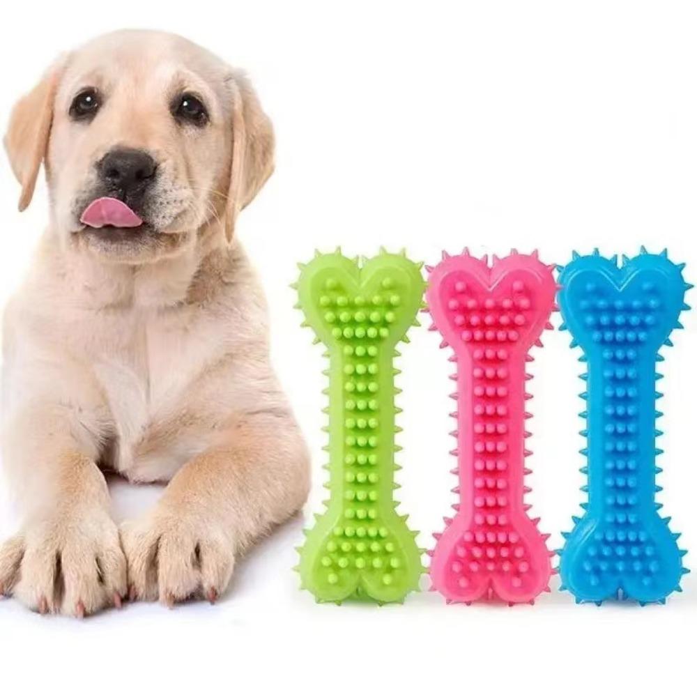 1set Pet Chew Toy Soft Rubber Bite-resistance Bone Shape Teeth Grinding Chewing Toys for Small Dogs Training Pet Supplies