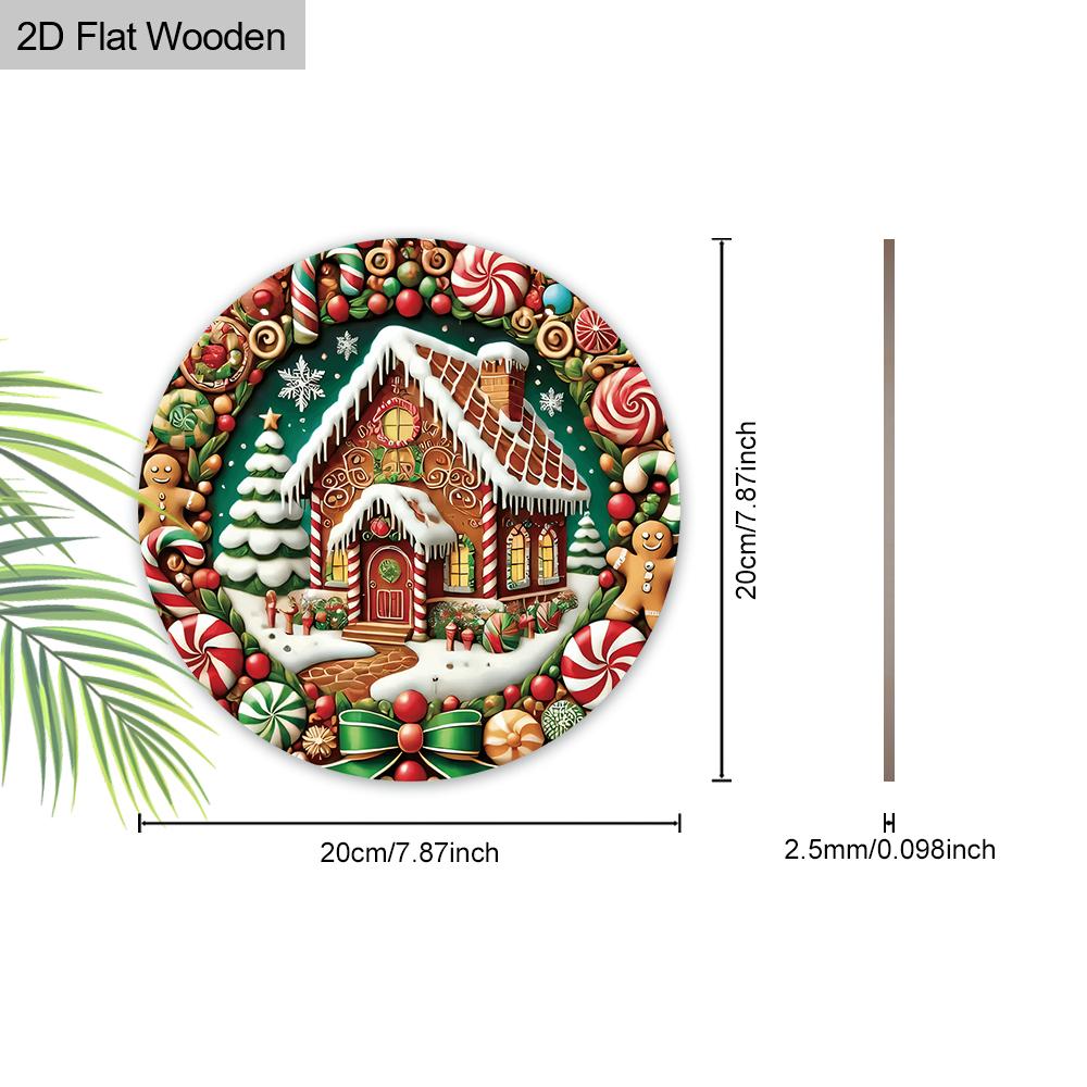 Weihnachts-Holzschild mit Schneehäuschen-Muster - Navidad-Schild für Haustür, Hof, Balkondeko - Ideale Weihnachtsdekoration