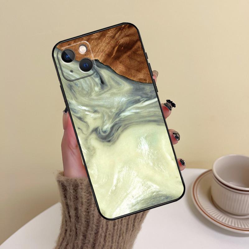 

Wood Resin Pattern Phone Case For iPhone 15 Pro Max 11 12 13 14 16 17 Pro Max mini Plus 16e 17 Air Cover Funda iPhone 14