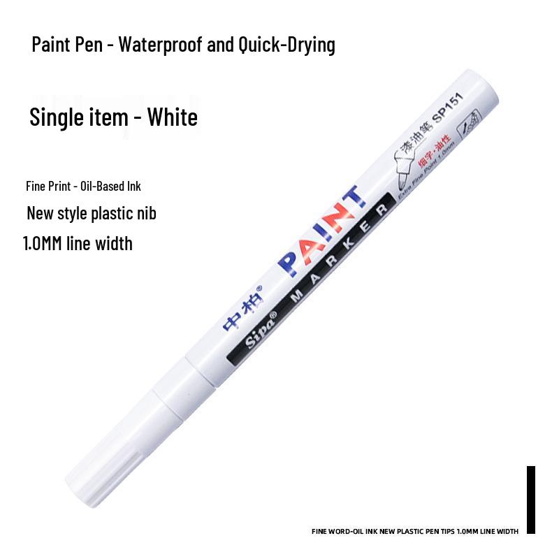 Zhongbo SP151 1.0mm White Oil-Based Paint Pen for Tires, Highlights Signatures белый