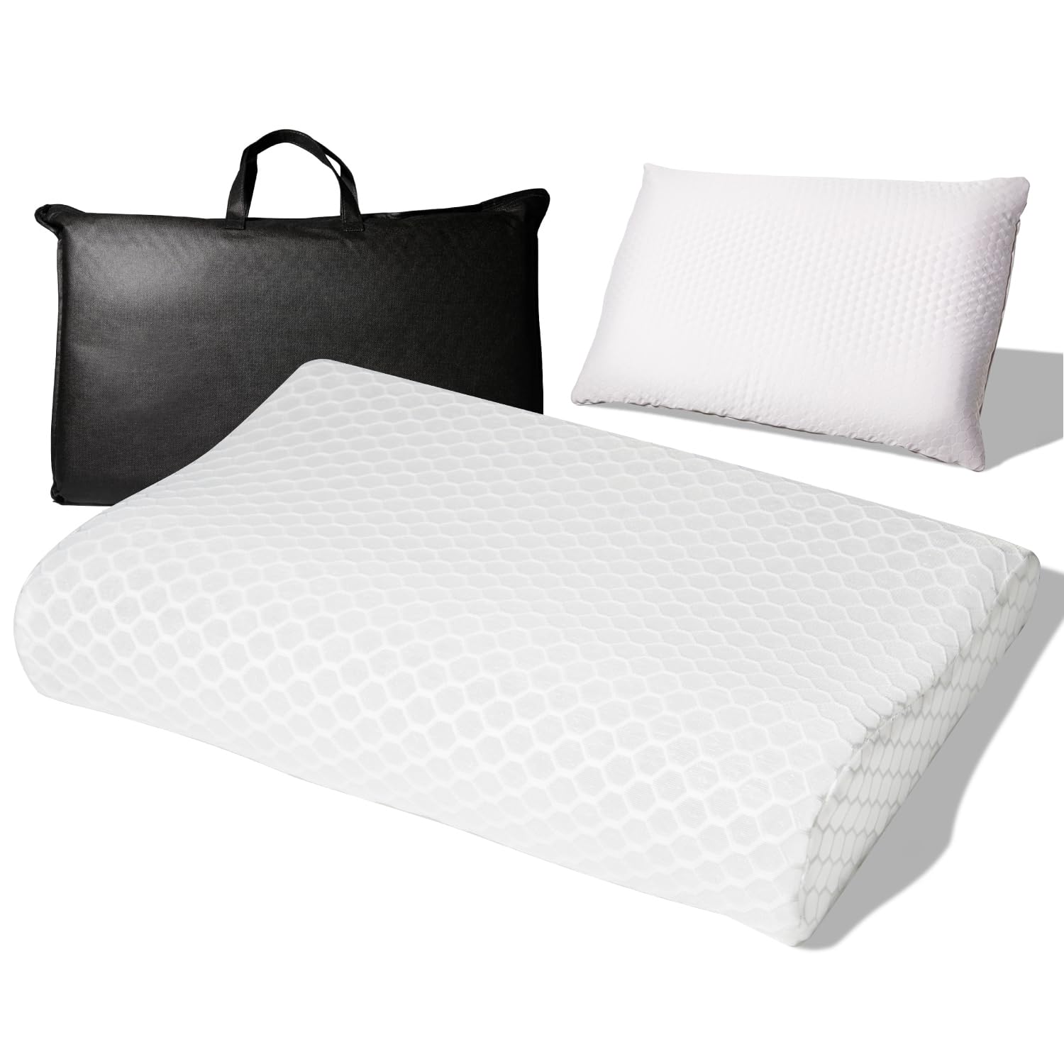 

Sleep Party Gray High-Resilience Fiber Pillow with Cover, Comfortable Sleep Pillow, Low Pillow, Neck Relief, Popular Fiber Pillow, Breathable,