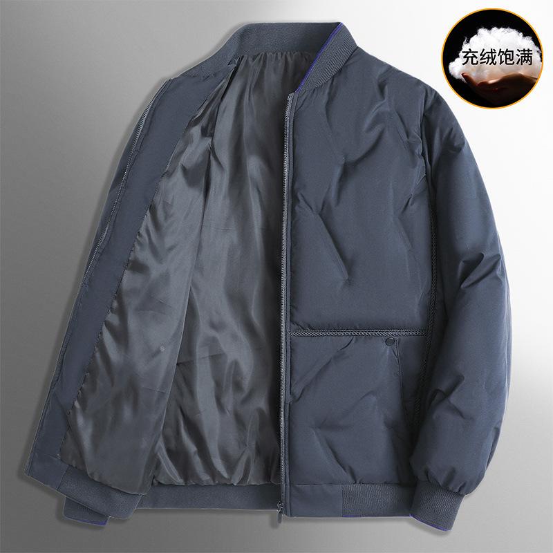

Quality light luxury down jacket men s light and thin short medium business men s baseball collar jacket dad jacket tide 4XL recommends 160-92.5kg