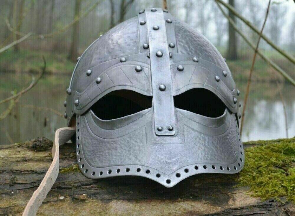 Casco Normano de Acero de Calibre 18 Medieval Armadura Vikinga