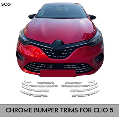 Clio 5 için Krom Tampon Çıtası Clio 2019+ İçin Paslanmaz Çelik Dış Aksesuar