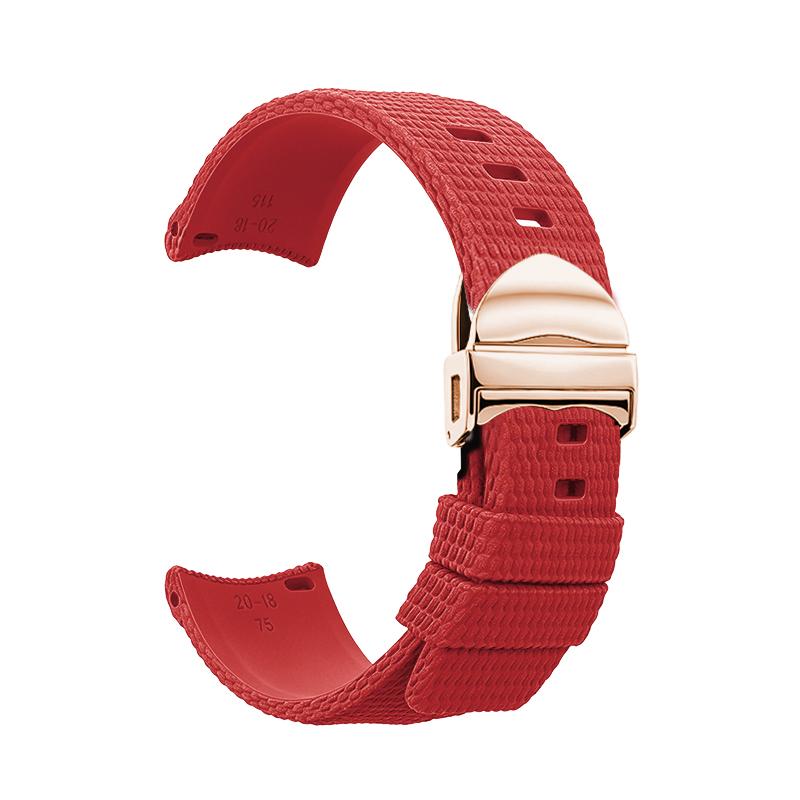 Quick-release elbow with curved fluororubber Watch strap for Tudor White Panda BLACK BAY Chronograph Monster Gold Eye M79360