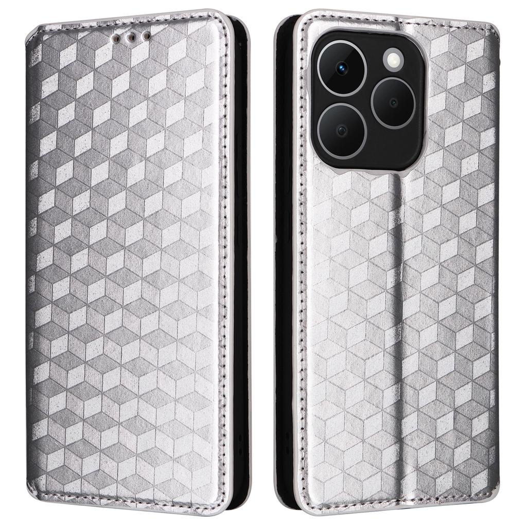 For Realme 15T 5G Case Wallet Rhombus Imprinted Leather Phone Cover
