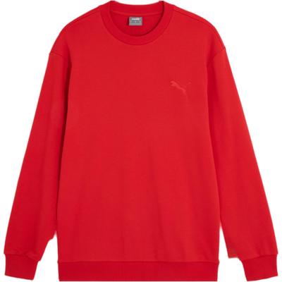 Puma Solid Color Drop Shoulder Pullover Sweatshirt Men Sweatshirt Red 677222-11