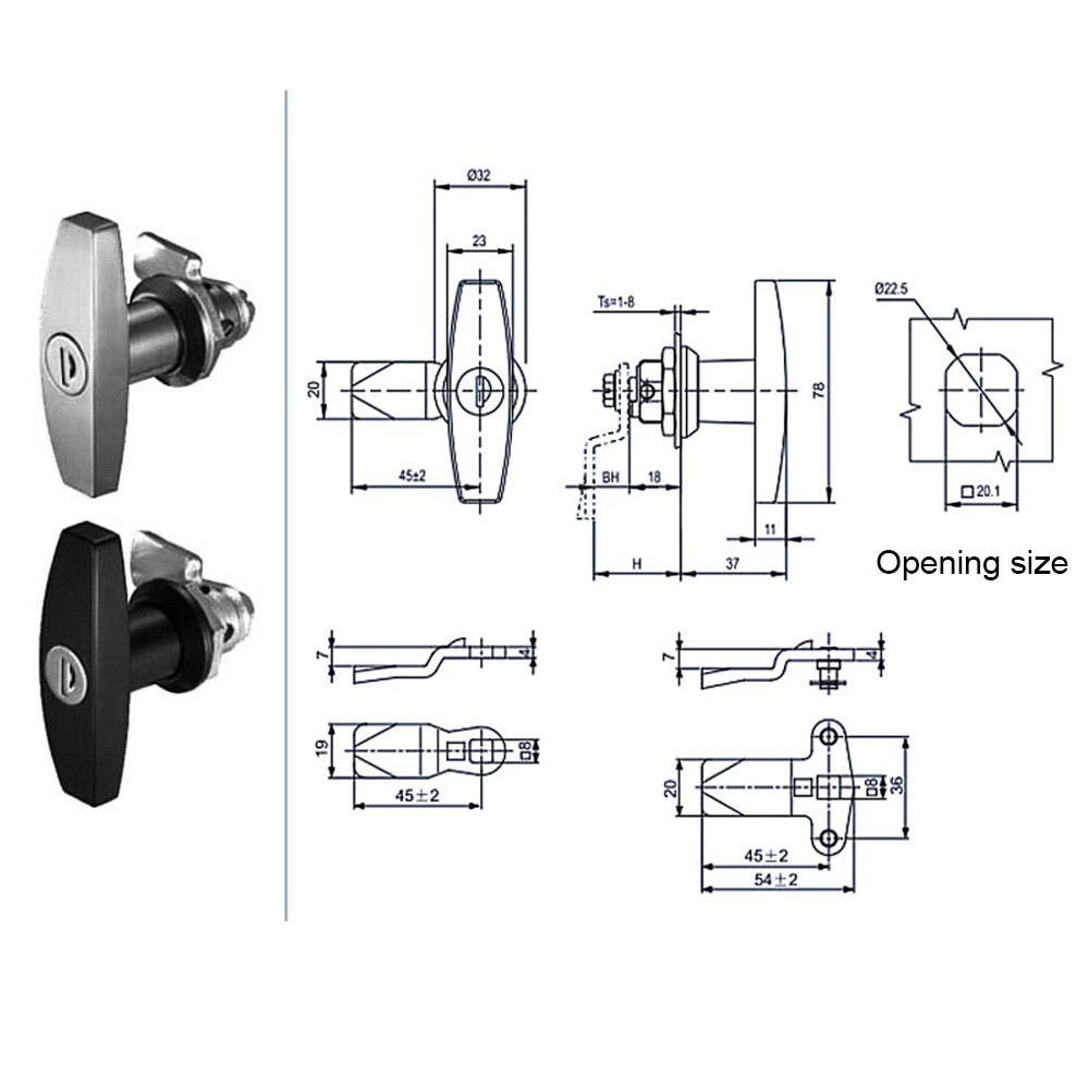 Multipurpose Power Distribution Cabinet Camper Truck T-handle Lock Security Lock With Keys Trailer Latch