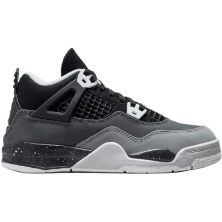 Air Jordan 4 Retro PS Fear 2024 Kindersneakers Zwart Wit Antraciet FV4537-002
