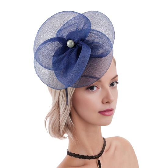

Women Fascinators Hat Headband Base Design Stable Non-Slip Lightweight Mesh Flower Shape Headgear Tea Party Hat Accessories