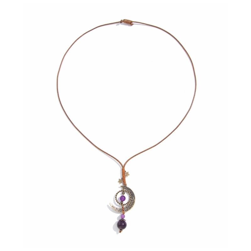 

Elegant Y Shape Necklace with Hollow Moon Tassels Designs for Teens and Women Featuring Ceramic Beads and Pendants 1