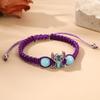 Entzückendes Stitch Cartoon Gewebtes Armband Figurenmuster Armband Geschenk Verstellbare Schnalle Armbänder für Kinder Mädchen Geburtsdatum Geschenk