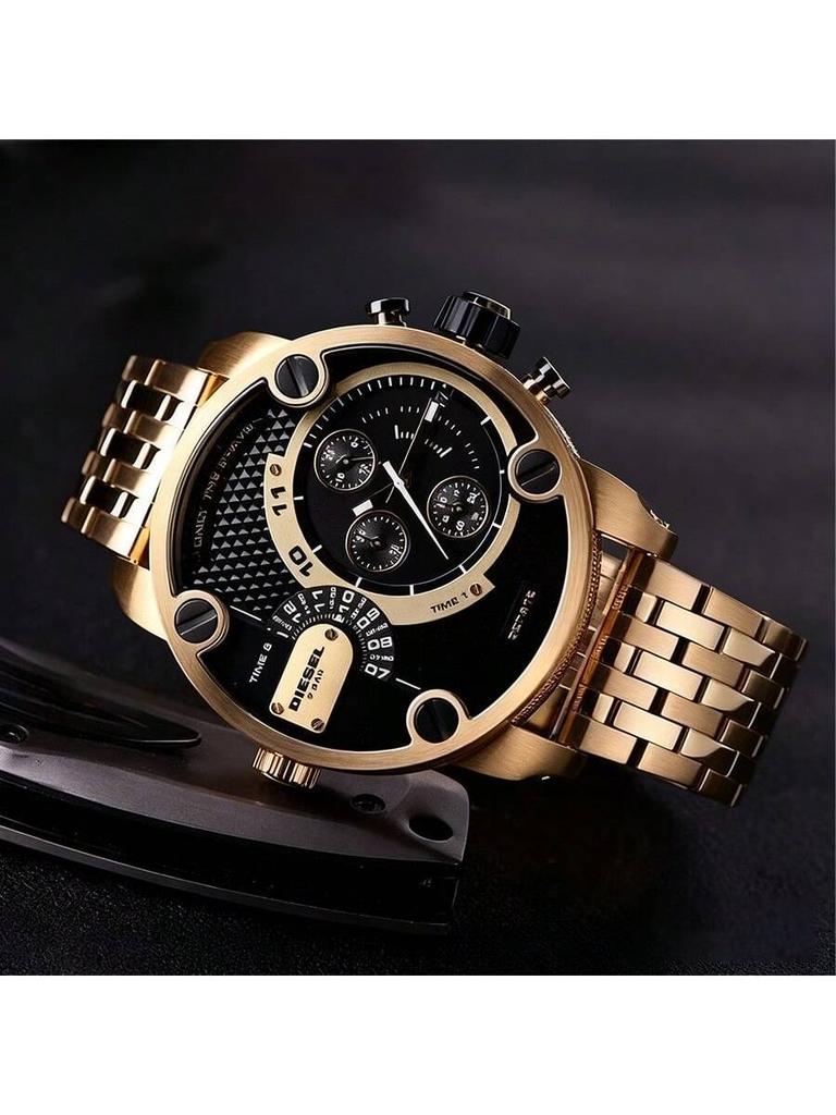 Diesel 61 Mm Dual-Time Chronograph for Men – Oversized Statement Watch, Ideal for Night Out, Travel & Urban Street Style – DZ7412