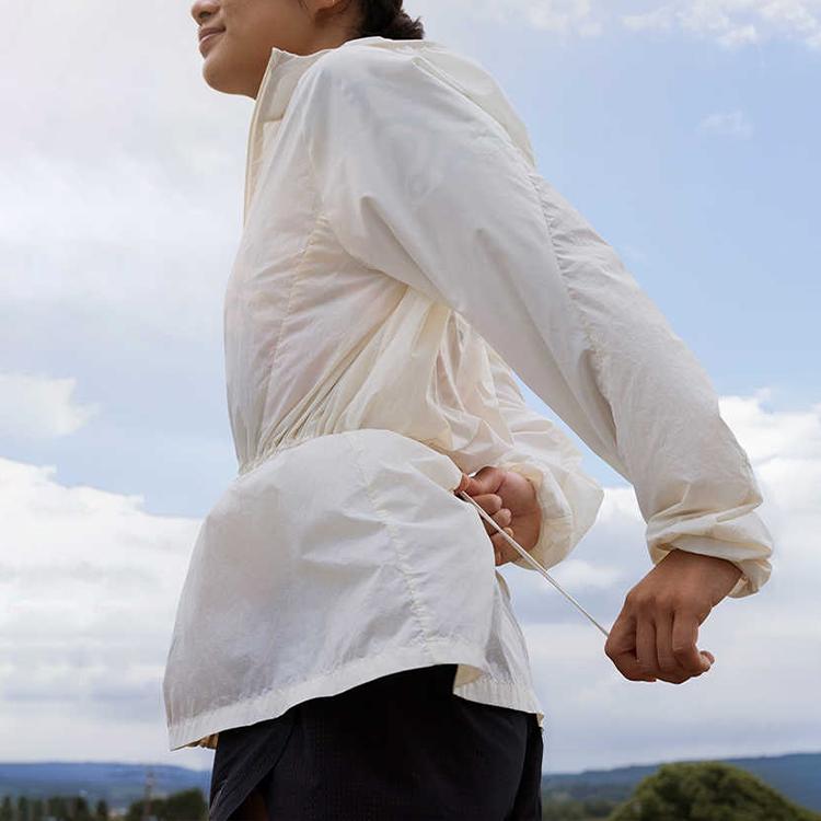 Asics Actibreeze Hooded Comfortable Breathable Long Sleeve Jacket Women Jackets Birch-White 2012D076-200