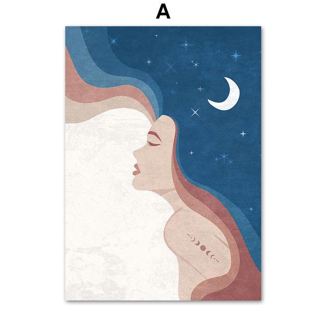 

Плакат с предсказанием ведьмы, Луна, Солнце, богиня, настенная живопись на холсте, Таро, скандинавские принты, настенные панно для гостиной, декор в стиле бохо 21*30cm