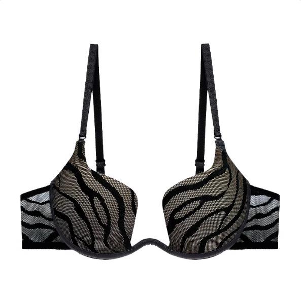 

Французька білизна пуш-ап: Бюстгальтер без провисання, безшовний для підкресленого, чистого бажання 34AB чорний