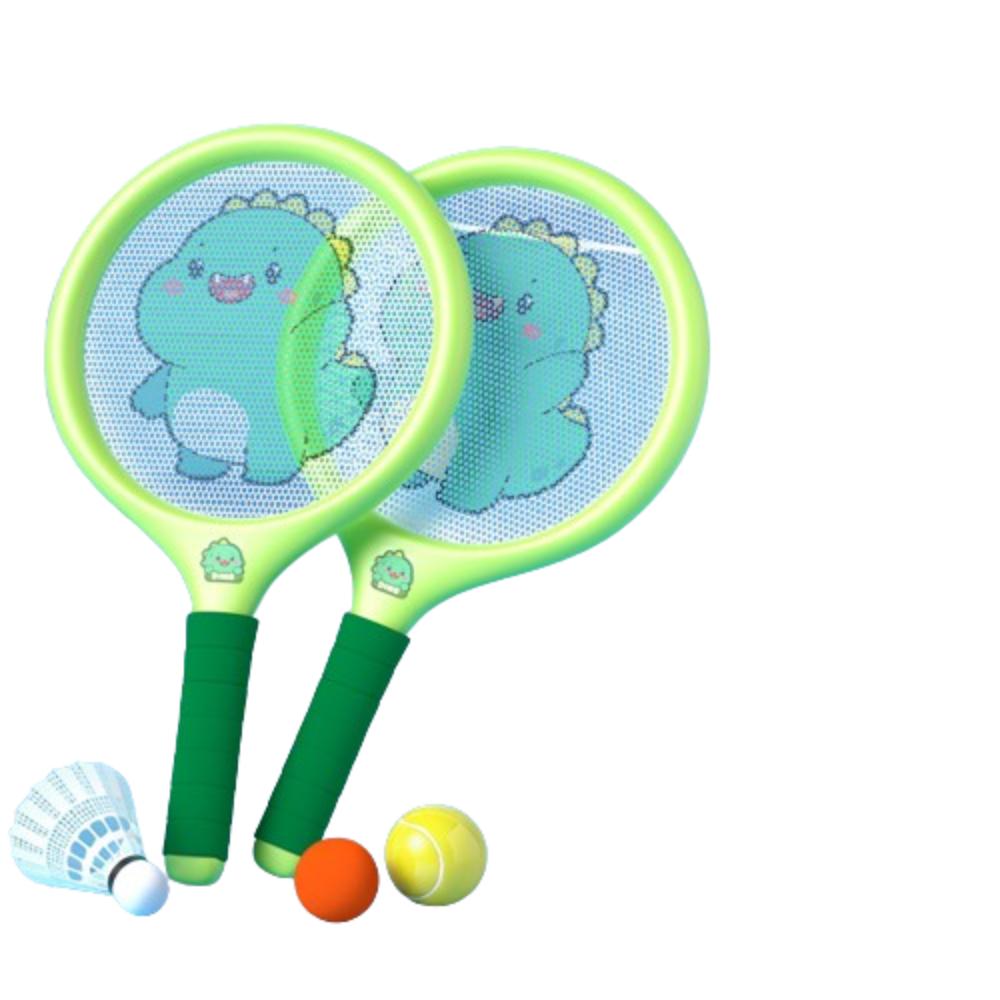 Comfortable Handle Plastic Rackets with Ball Portable Badminton Children’s Toys  Outdoor зелёный