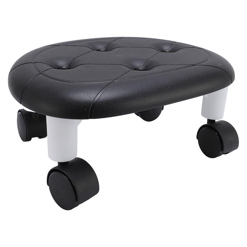 Low Rolling Stool with Wheels Ergonomic Heavy Duty Short Rolling Seat for Bedroom Living Room