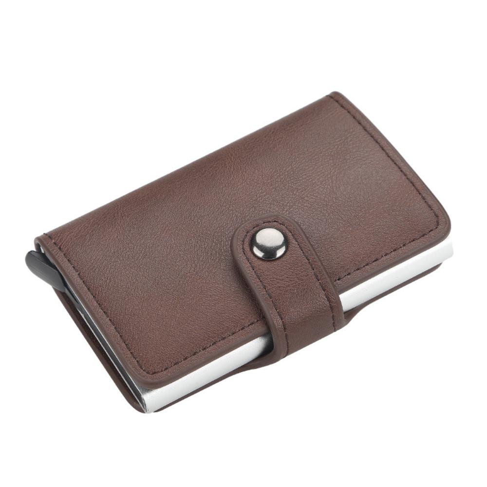 Men s RFID Automatic Pop-Up Card Holder European American Buckle Metal Aluminum Shell Card Case