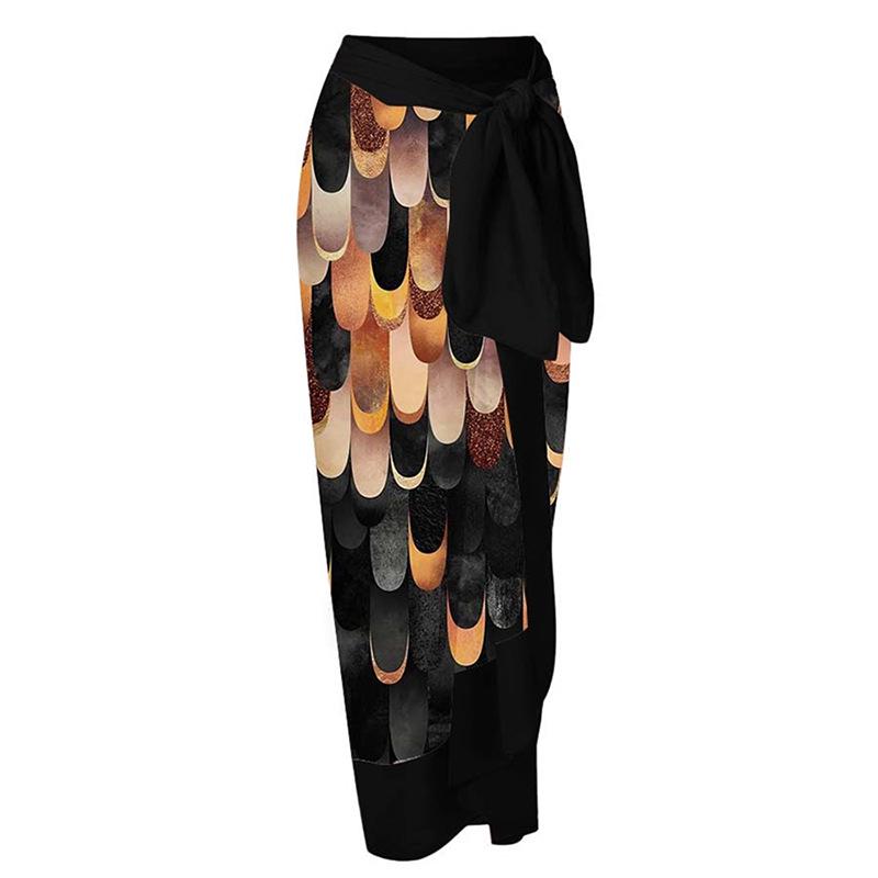 

Женское миди-платье с 3D-принтом и завязками для пляжа - Праздничный стиль One Size разноцветный