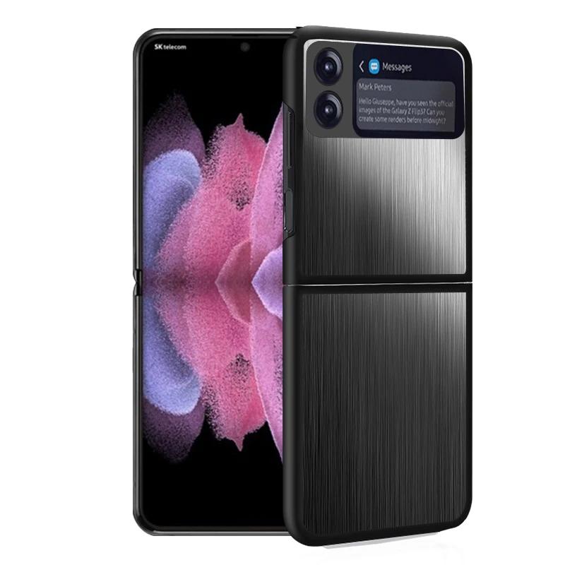 Stainless Steel Protective Case for Samsung Galaxy Z Flip 5 4 5G Flip5 Flip3 Z3 Heavy Duty Shockproof Smart Phone Cover Fundas