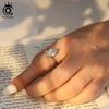 ORSA JEWELS Stunning 925 Sterling Silver Open Ring with 8A Premium Zirconia Adjustable Fine Jewelry Gift for Women LZR45