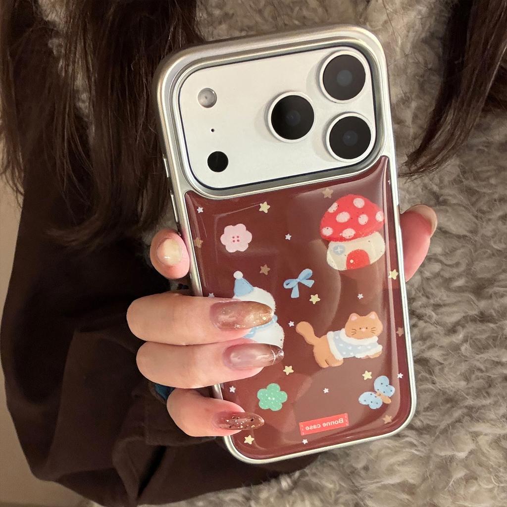 Glue Suitable for 17promax Retro Cartoon Snowman for Iphone16 for Apple 15 Mobile Phone Case Winter Brown 14 for Huawei