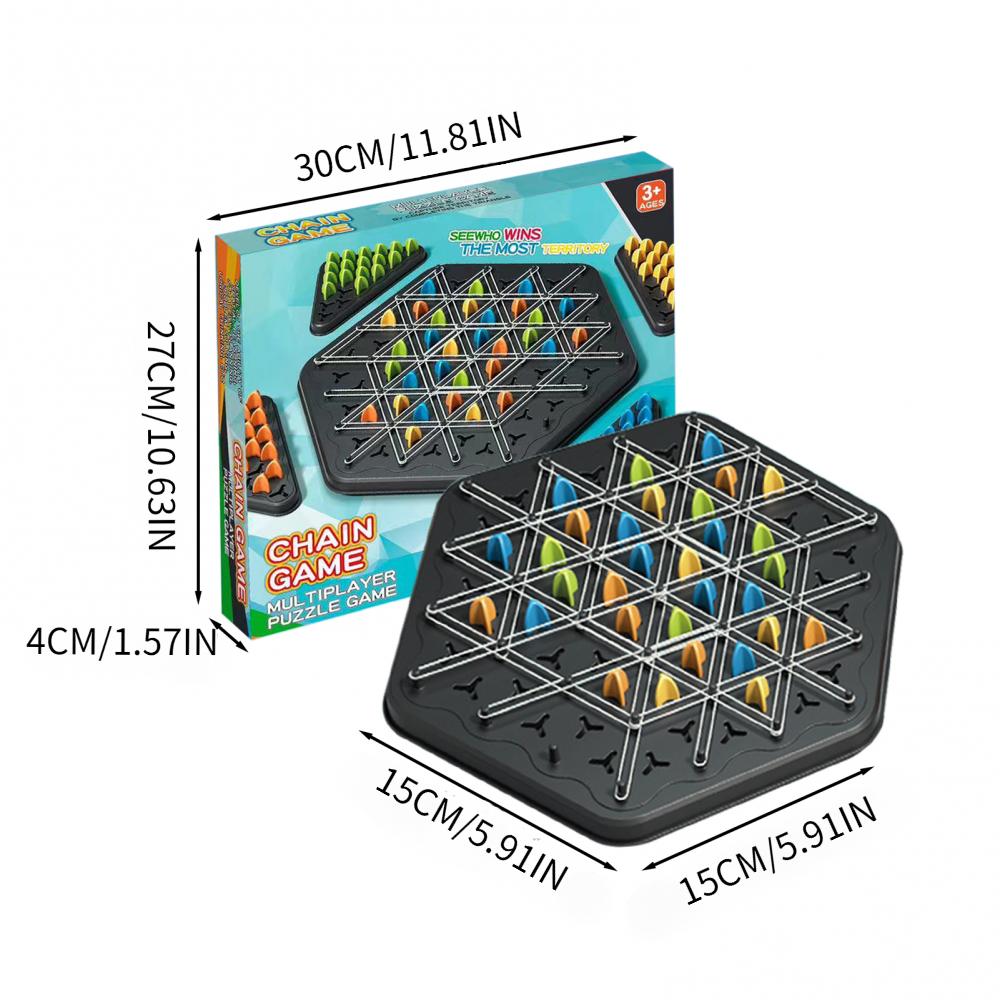 Triangle Board Game Chain Triangle Chess Game Triangle Rubber Band Game Territory Capture Family Game Puzzle Strategy Games for Kids and Adults