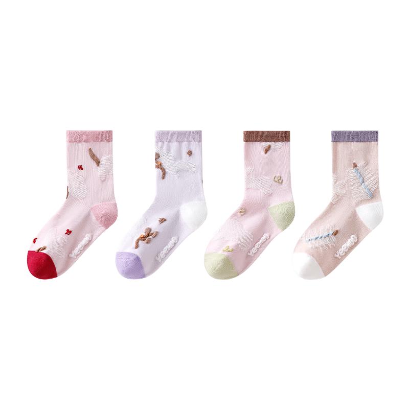 YEEHOO 10A Antibacterial Combed Cotton Kids Socks 3-5 Years