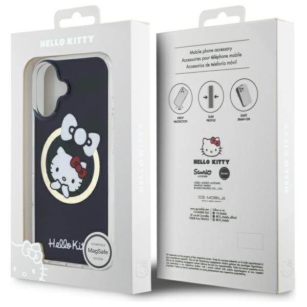 Hello Kitty Hkhmp16Shflbk Iphone 16 6,1Czarny/Black Hardcase Iml Fun Bow Magsafe