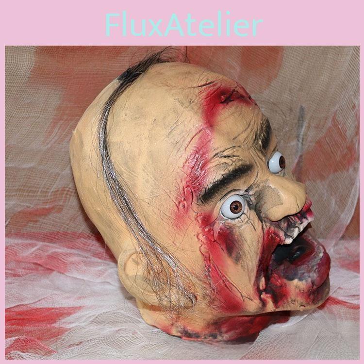 Dry Latex Horror Corpse Hanging Head For Halloween Easter And Events Themed