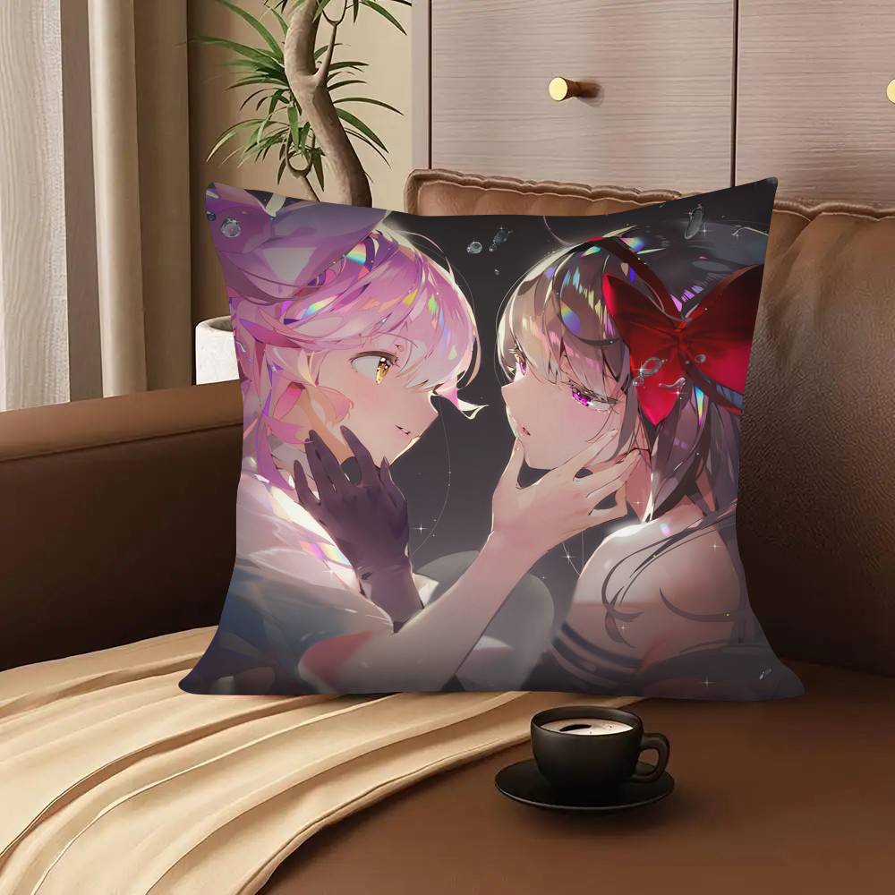 Funny Anime New Puella Magi Madoka Magica Pillow Case Fashion Square Pillowcase Bedroom Sofa Room Ins Decoration Leisure Cushion