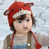 Adorable Fox Wool Earflap Knit Hat for Babies - Thick, Velvet-Lined, Perfect for Autumn and Winter.