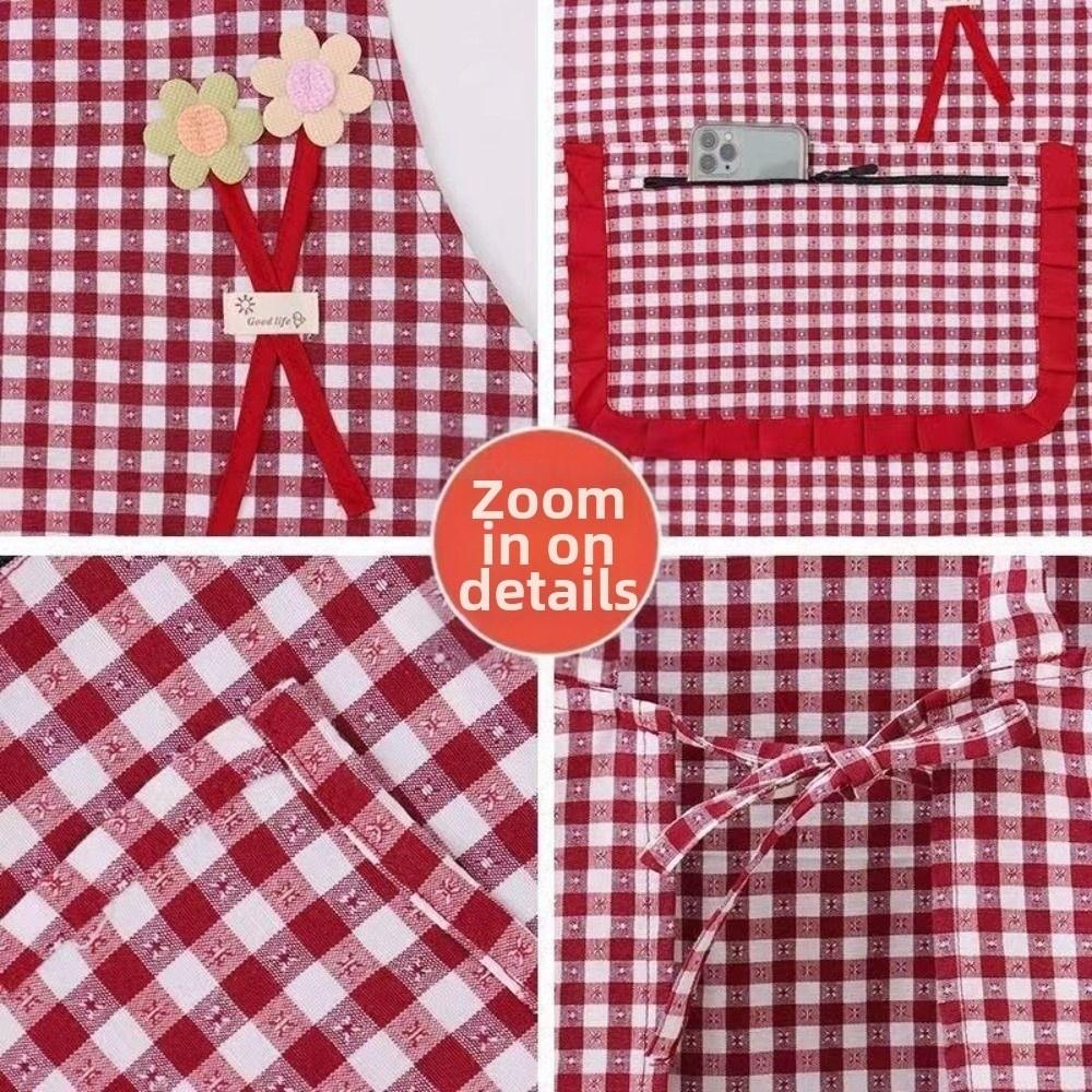 Dirt-resistant Women Long-sleeved Apron Breathable Kitchen Cooking Apron for Catering Work